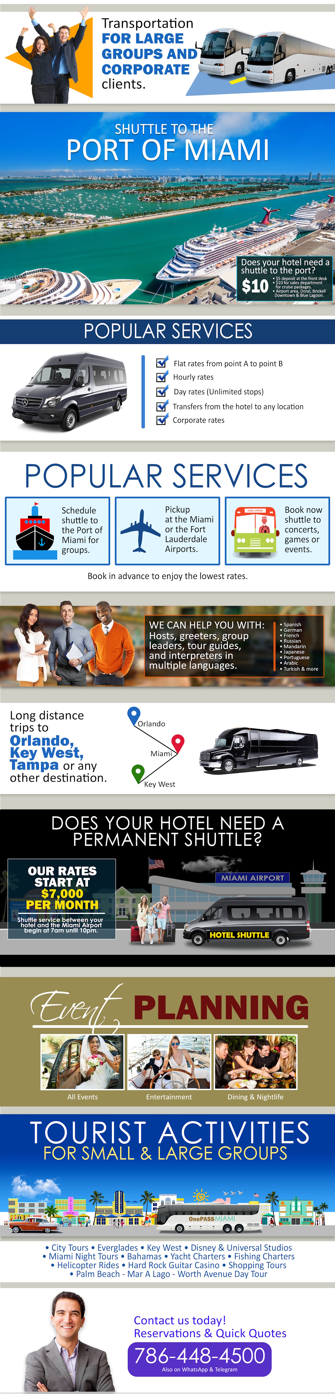 Hotel, Shuttle, Buss Service for Miami and Ft Lauderdale Hotels